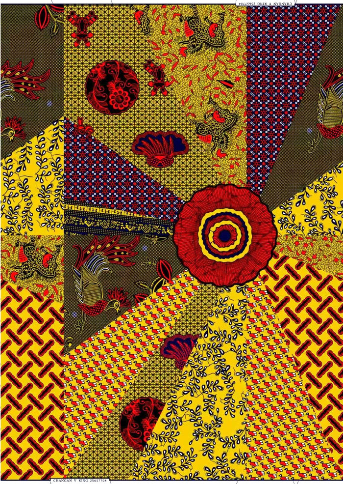 African Colorful patchwork fabric with various patterns and colors