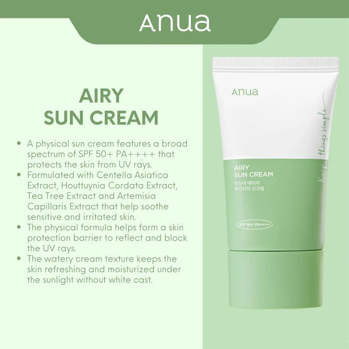 ANUA Airy Sun Cream 50ml / 1.69 fl. oz.