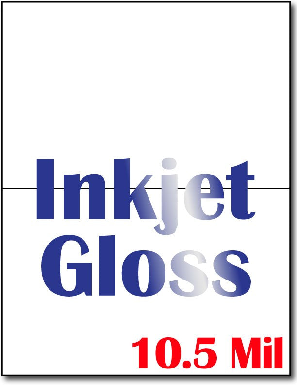 10.5 mil Inkjet Gloss Half Fold Greeting card , measure(8 1/2" x 11"), compatible with inkjet, full gloss