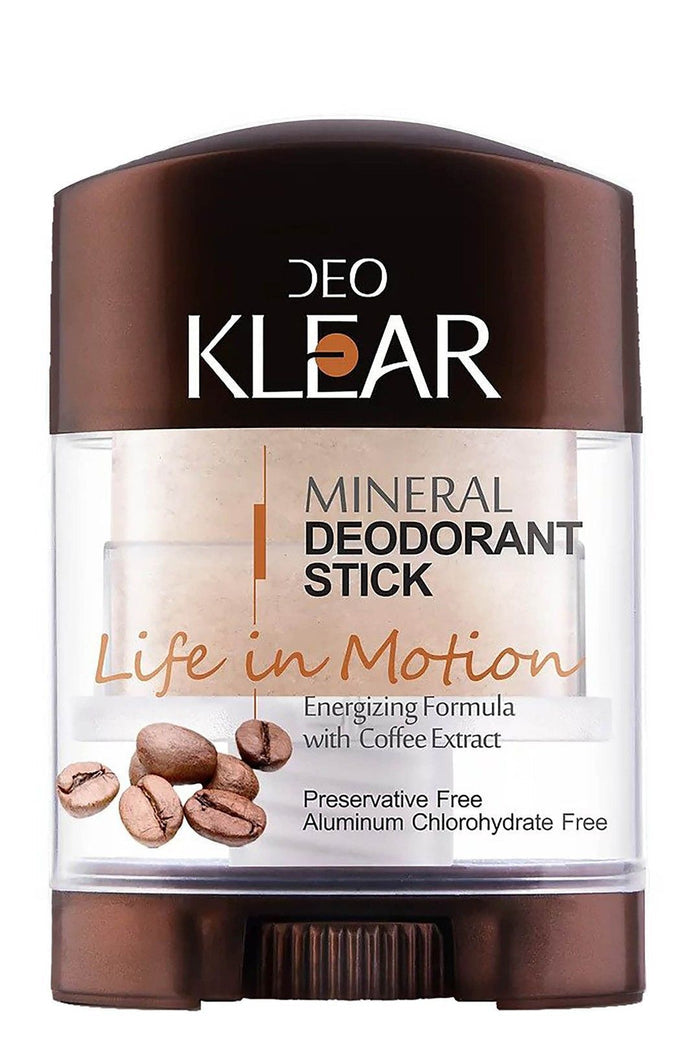 Deo Klear Life in Motion Mineral Deodorant Stick with Coffee Extract, 70g - Makkah Pharmacy