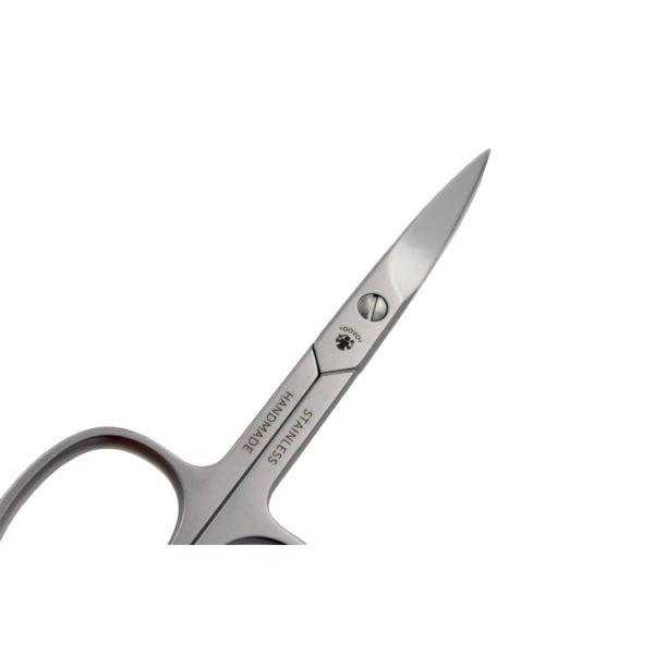 Close-up of stainless steel nail scissors