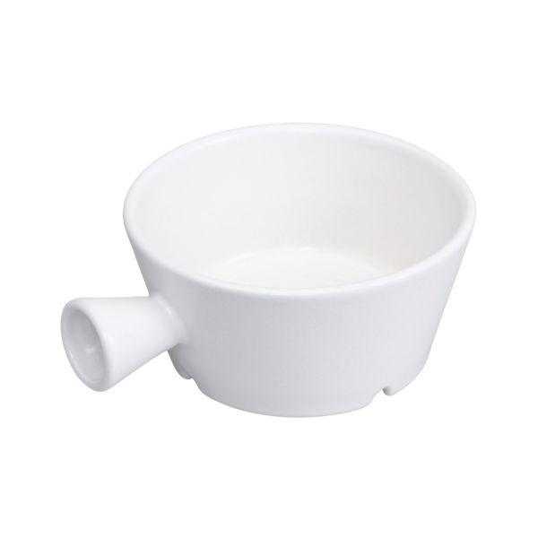 Black ceramic shaving bowl with handle