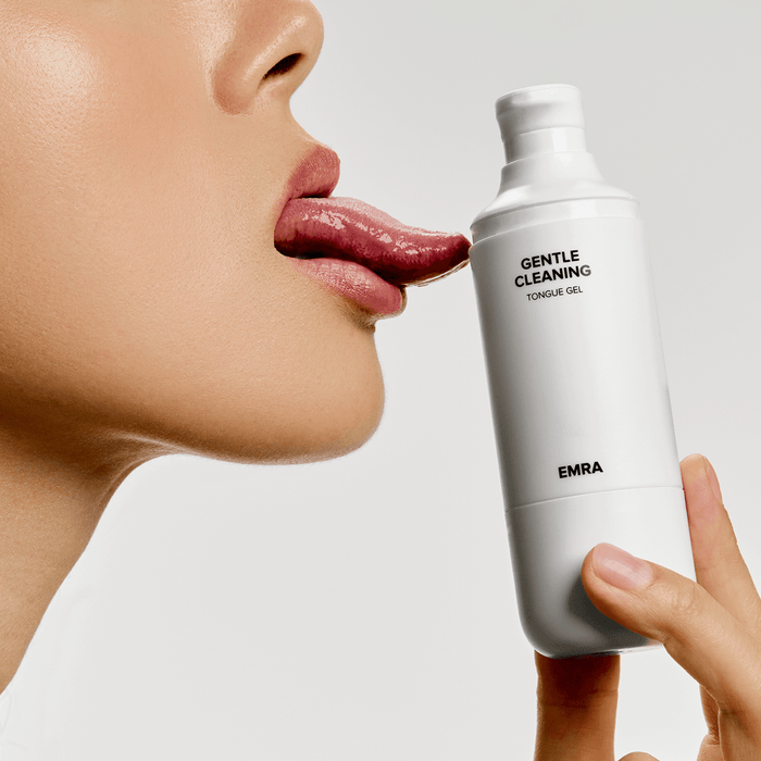 GENTLE CLEANING Tongue gel + Dual-sided cleaner in Black