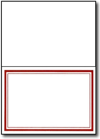 65lb Microperforated 5" x 7" Red Foil Greeting Cards.