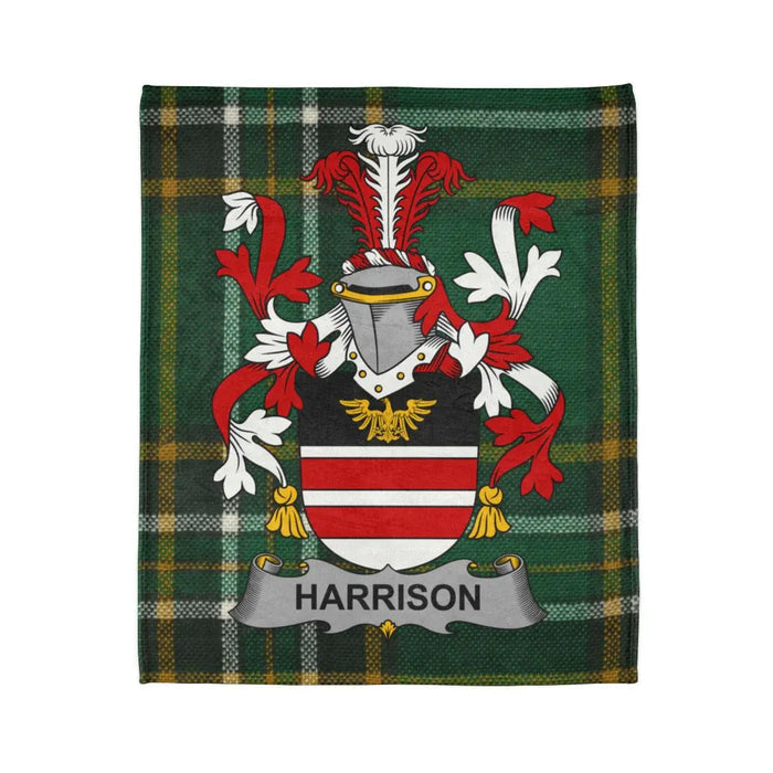 Harrison Family Crest Plaid Design Blanket