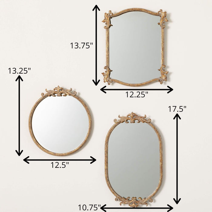 HEIRLOOM ORNATE GOLD TRAY / MIRROR