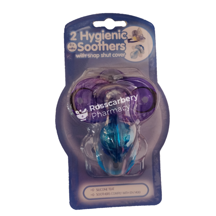 Hygienic Soothers With Snap Shut Cover 0+ Mths Baby