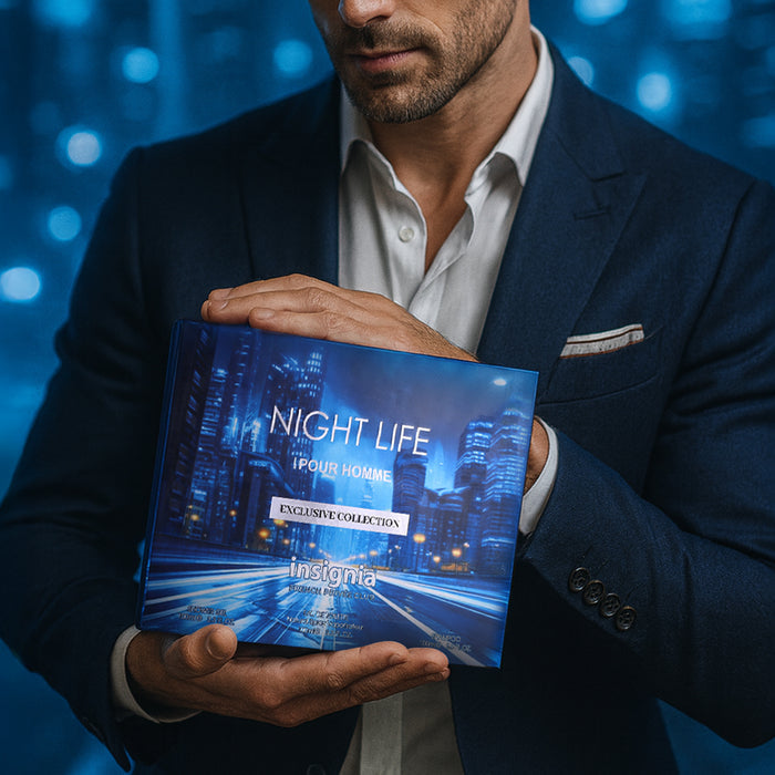 Insignia Night Life Exclusive Collection 3-Piece Gift Set – Eau De Toilette, Shower Gel & Shampoo 100ml Each