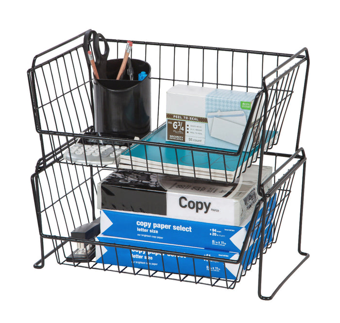 Large Stacking Basket, Black - IRIS USA, Inc.