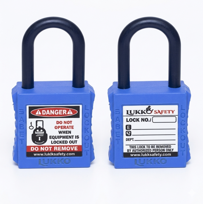 LUKKO LS-LC38 OSHA Safety LOTO Padlock | 38mm Nylon Shackle Different Key Padlock Red,Blue
