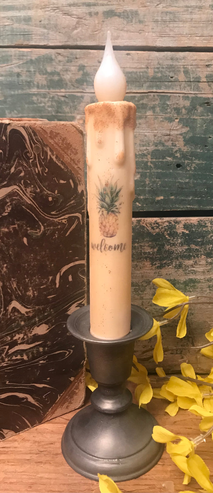 NET-11 Pineapple Welcome Battery Operated Candle