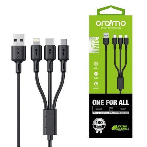 Câble Oraimo OCD-X93 3-en-1 charge rapide