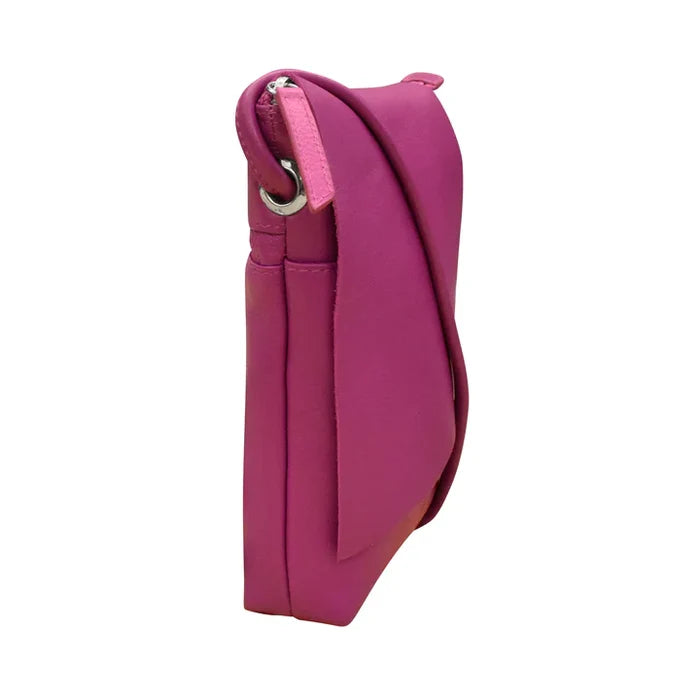 Orchid Crossbody with Raw Edge Flap