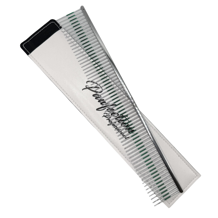 Pawfection Professional 10.5" Steel Comb with Green Line
