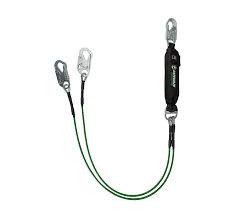 Safewaze Leading Edge 6' Energy Absorbing Lanyard: Dual Leg, Snap Hooks - Ironworkergear