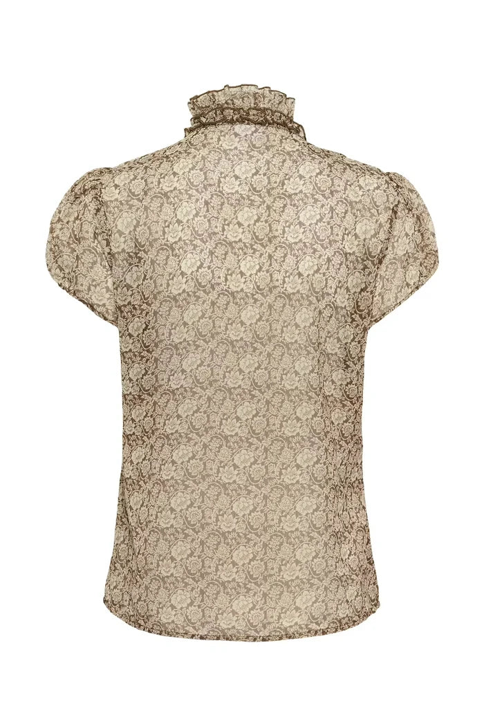 Saint Tropez Lilja Crinkle Shirt - Dove Earth Flower Paper