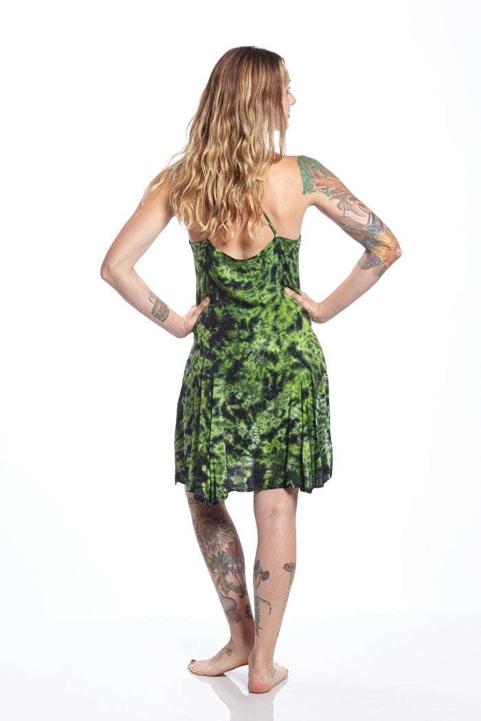 Short Spaghetti Strap Avocado Crackle