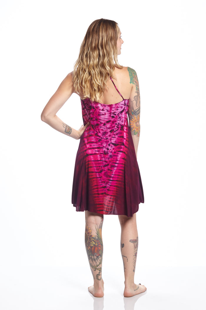 Short Spaghetti Strap Raspberry V-Down