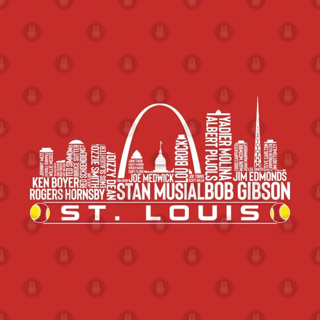 St. Louis Baseball Team All Time Legends, St. Louis City Skyline Hoodie