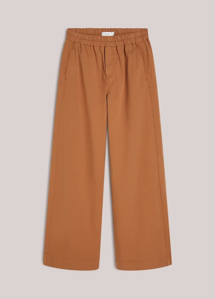 Summum Woman Palazzo Wide Leg Trousers - Cinnamon