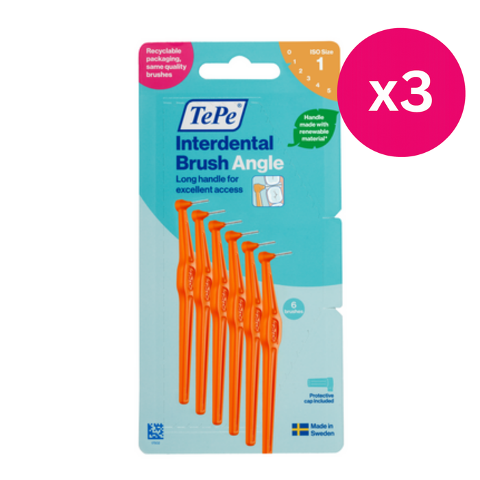TePe Interdental Brushes Angle Orange Size 1 6s