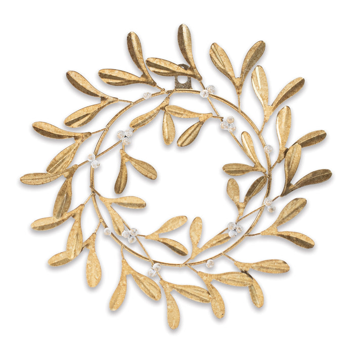 12" INCH MISTLETOE METAL WREATH