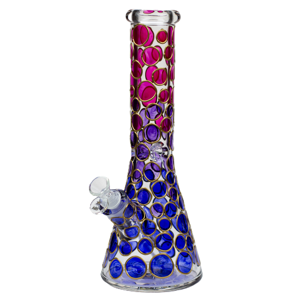 13" Color Dots Beaker Bong - INHALCO