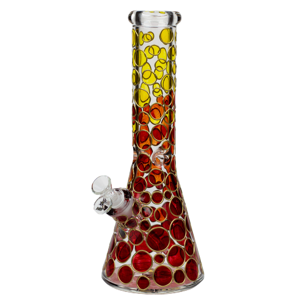 13" Color Dots Beaker Bong - INHALCO