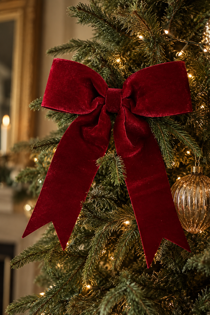 13" INCH VELVET HOLIDAY  BOW