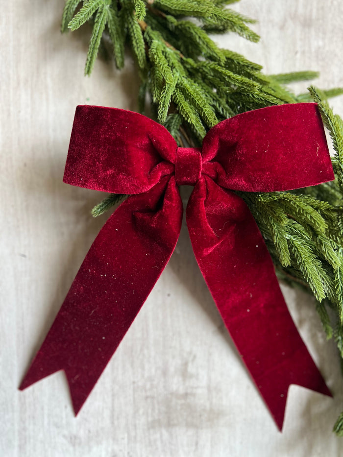 13" INCH VELVET HOLIDAY  BOW