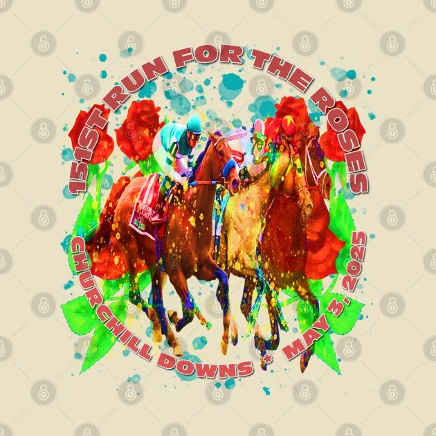 151St Run For The Roses 2025 Horse Racing Design T-Shirt