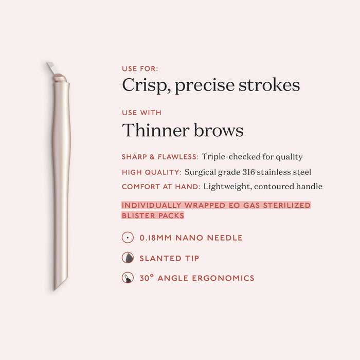 16 Curved Nano Microblade - Disposable & Sterilized Permanent Makeup Tools for Microblading Artist - Tina Davies Professional