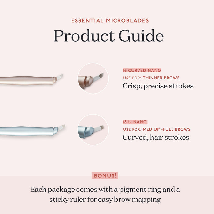 16 Curved Nano Microblade - Disposable & Sterilized Permanent Makeup Tools for Microblading Artist - Tina Davies Professional