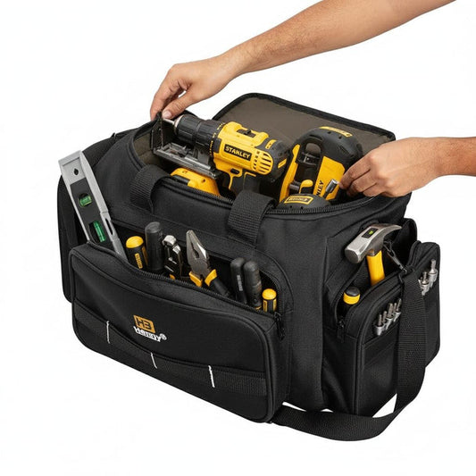 18-Inch Heavy Duty Tool Bag – 50kg Load Waterproof Urban Cord Electrician & Technician Tool Bag with Fixed Shoulder Strap