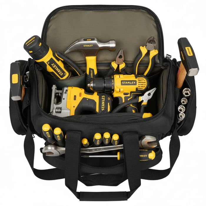 18-Inch Heavy Duty Tool Bag – 50kg Load Waterproof Urban Cord Electrician & Technician Tool Bag with Fixed Shoulder Strap