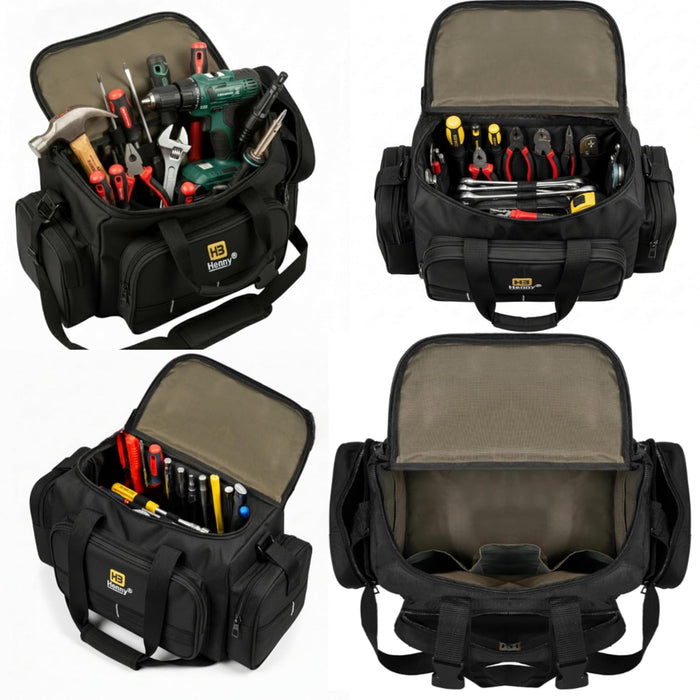 18-Inch Heavy Duty Tool Bag – 50kg Load Waterproof Urban Cord Electrician & Technician Tool Bag with Fixed Shoulder Strap