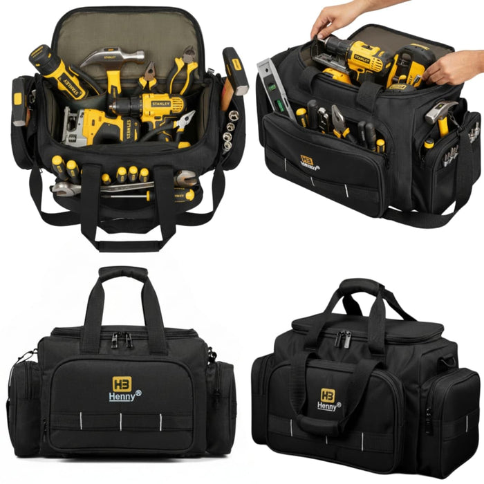 18-Inch Heavy Duty Tool Bag – 50kg Load Waterproof Urban Cord Electrician & Technician Tool Bag with Fixed Shoulder Strap