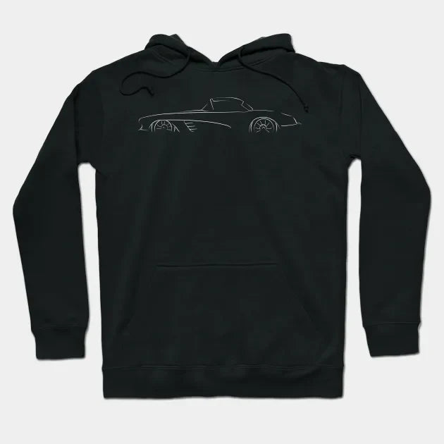 1958 Chevy C1 Corvette - Stencil Profile, White Hoodie