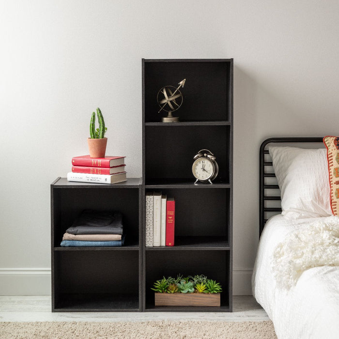 2-Tier Wood Storage Shelf, Black - IRIS USA, Inc.