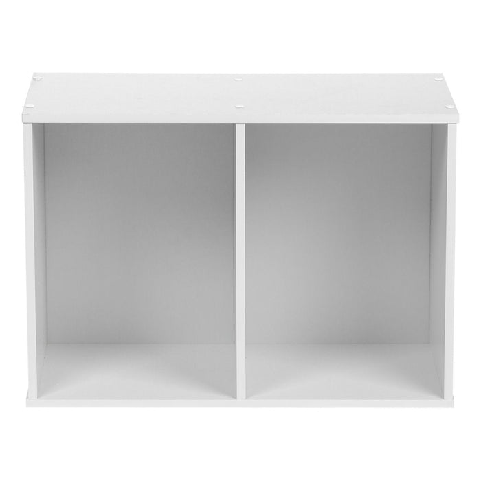 2-Tier Wood Storage Shelf, White - IRIS USA, Inc.