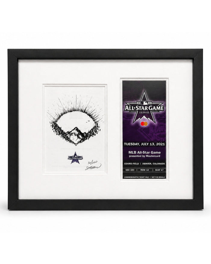 2021 MLB All-Star Game Sketch Art Print Framed with Ticket