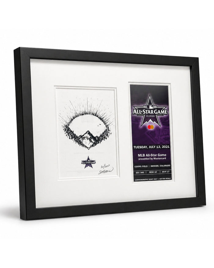 2021 MLB All-Star Game Sketch Art Print Framed with Ticket