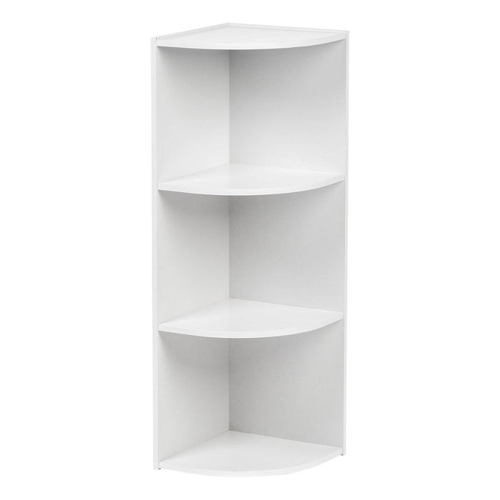 3-Tier Corner Curved Shelf Organizer, White - IRIS USA, Inc.