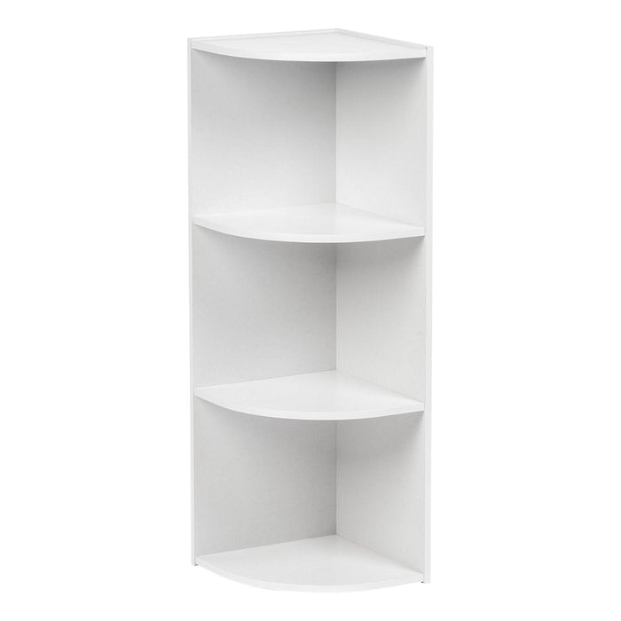 3-Tier Corner Curved Shelf Organizer, White - IRIS USA, Inc.