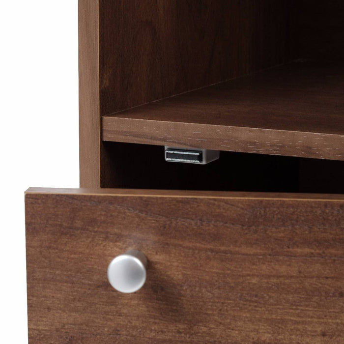 3-Tier Wood Storage Shelf with Door, Dark Brown - IRIS USA, Inc.