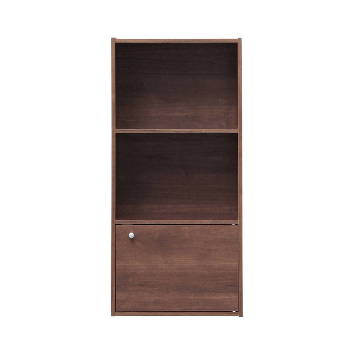 3 tier wood storage shelf with door front
