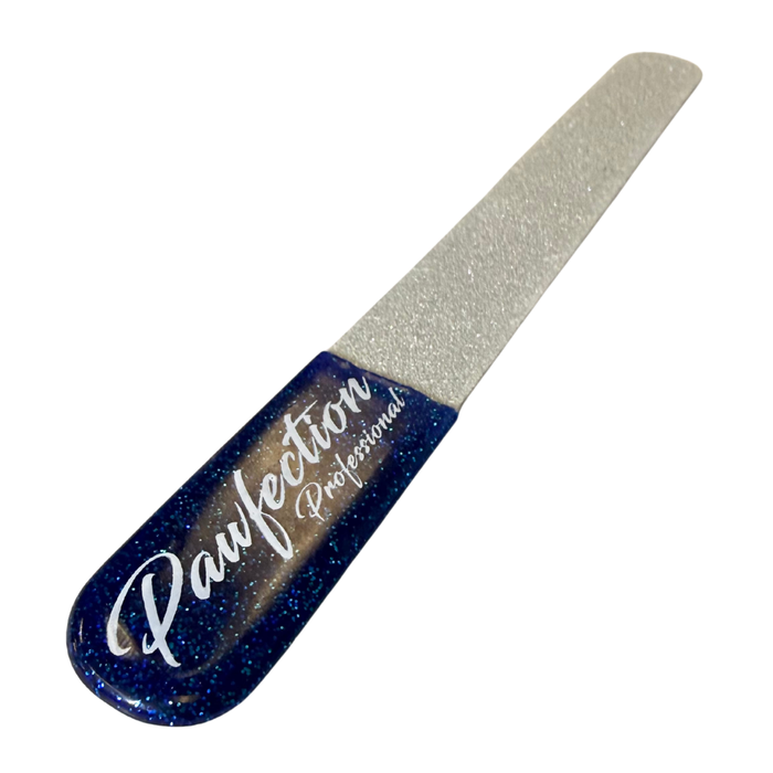 3.75" Coated Nail File w/ Blue Glitter Handle