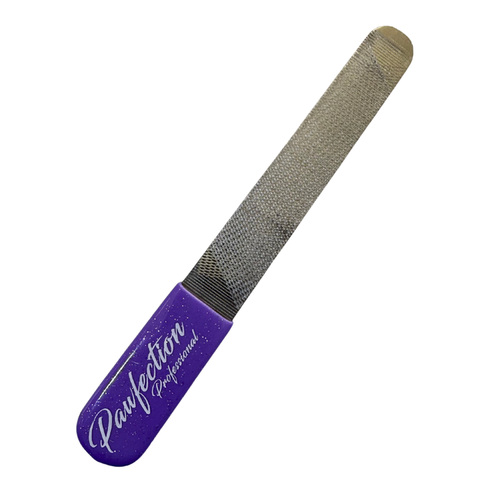 3.75" Engraved Nail File w/ Purple Glitter Handle