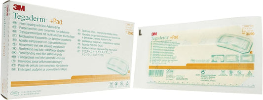 3M Tegaderm +Pad Transparent Dressing With Absorbent Pad, 3590 3.5'X8'[9cmx2]