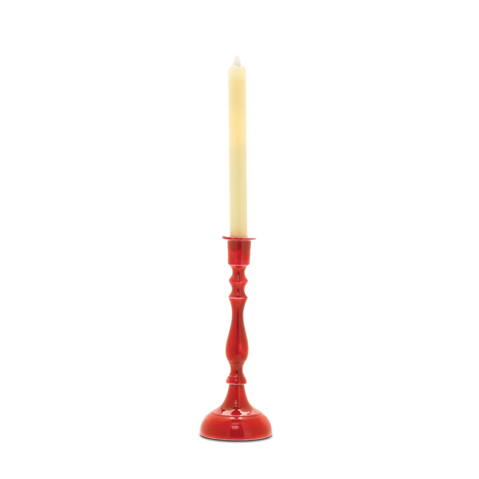 3PC ENAMEL CANDLEHOLDER SET